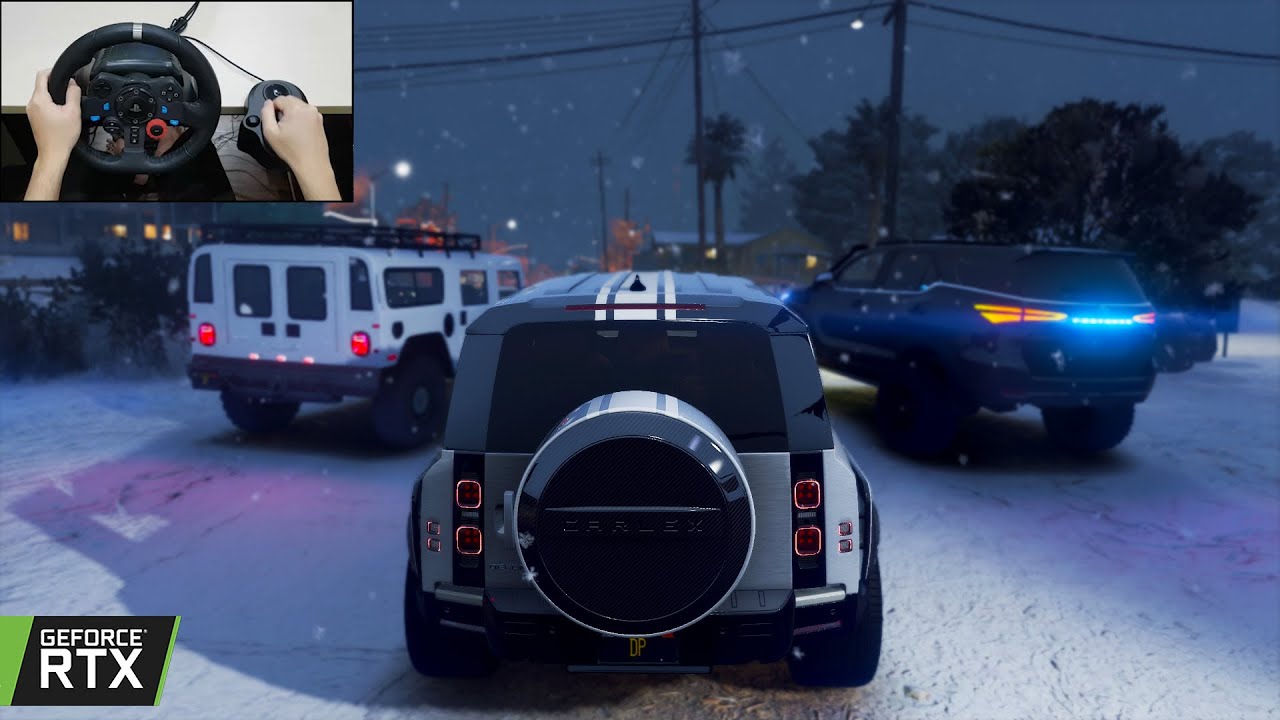 GTA 5 - Land Rover Defender 110 OFFROAD CONVOY | Snow Offroading - YouTube