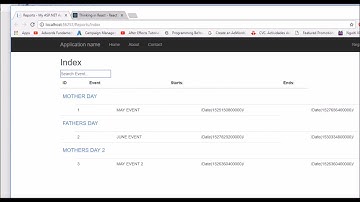 MVC5 + REACTJS Table Filter using JSON PART 2/2