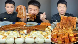 Mukbang Eating | Asmr Mukbang | Chinese food Flammulina Enoki mushrooms with Pig ears ang Egg