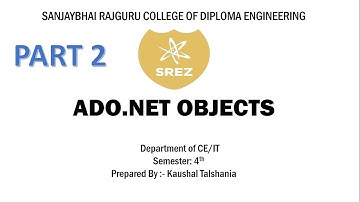 ADO.NET (Part 2) - Various Objects of ADO.NET