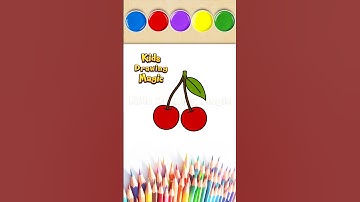 Learn How to Draw a Cherry 🍒 | Drawing 🎨 Step by Step