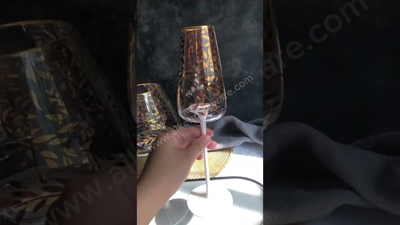 Crystal glass goblet.
