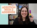 How to teach Addition with 3 Addends (1.OA.2) // first grade addition activities