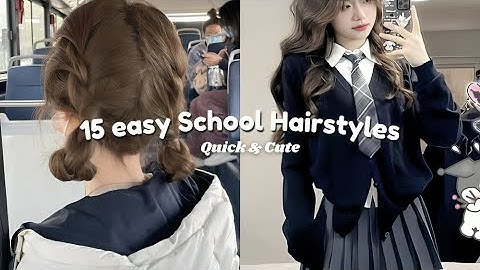15 easy hairstyle for  school⋆｡‧˚ʚ🍒ɞ˚‧｡⋆ | Quick and cute