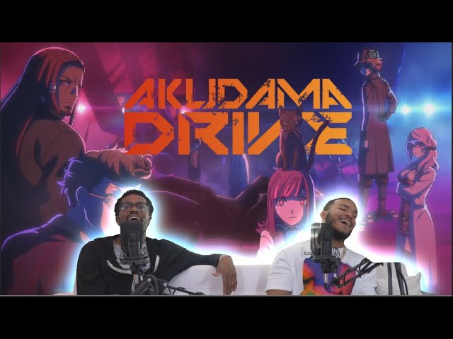 AKUDAMA DRIVE EPISODE 1 & 2 REACTION | CYBER PUNK ANIME! class=