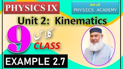 Example 2.7 Unit 2: Kinematics, Physics-IX, Class 9