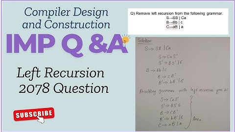 Left Recursion || 2079 Question || #importantquestions