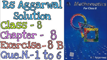 Linear Equation | Class 8 Exercise 8B Question 1 to 6 | Rs Aggarwal | Md Sir