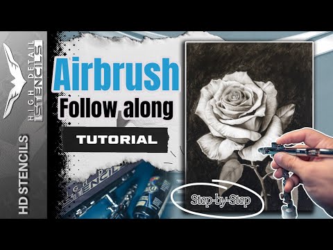 How to Airbrush a Realistic Rose with Transparent Black – Free Step-by-Step Tutorial