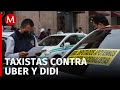 Taxistas se manifiestan en contra de conductores de Uber y DiDi en Tuxtla Gutiérrez