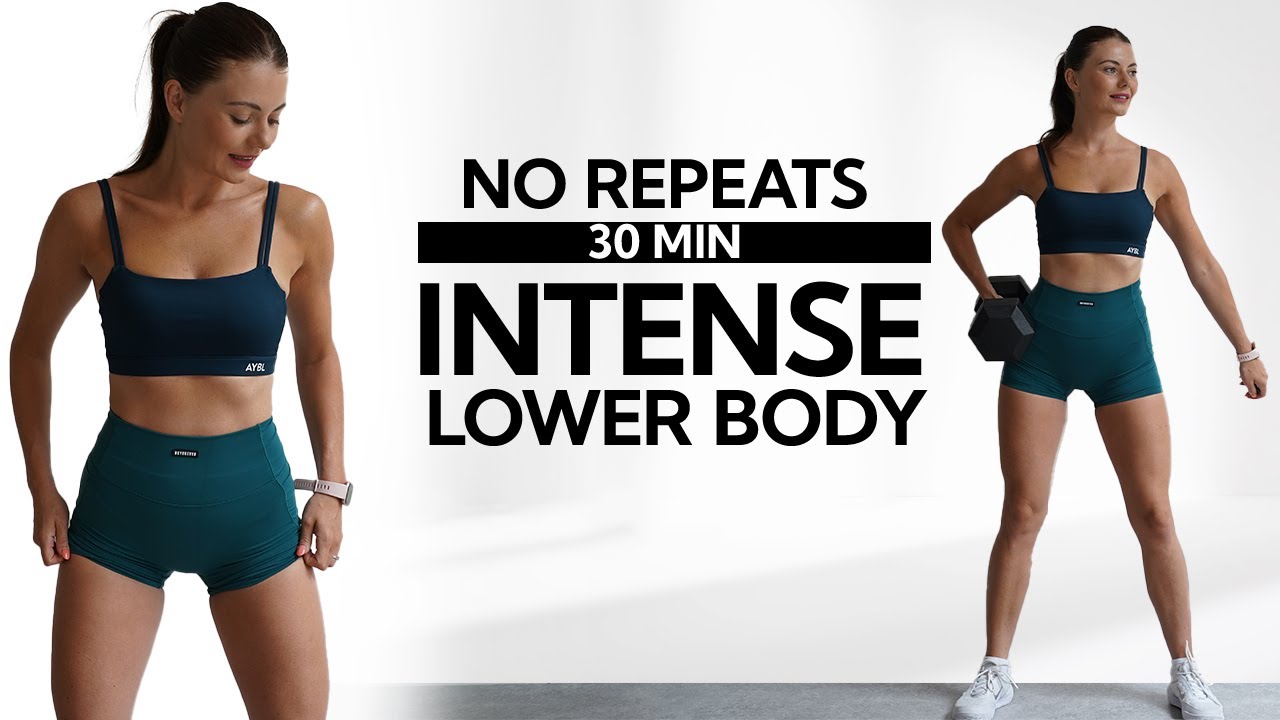 30 MIN LOWER BODY DUMBBELL WORKOUT- No Repeats | No Jumping | Killer ...