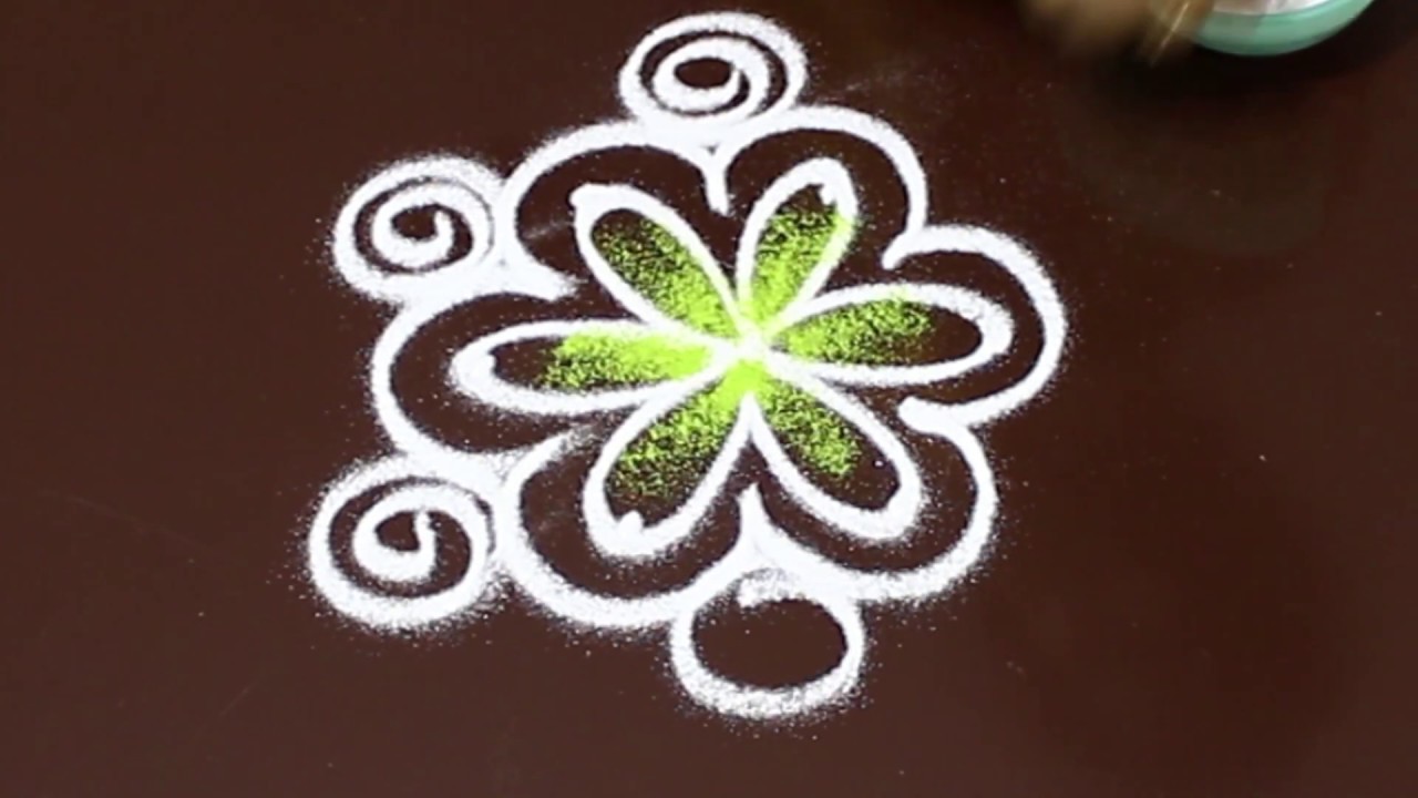 3 dots rangoli design | daily kolam design | rangoli art by ...