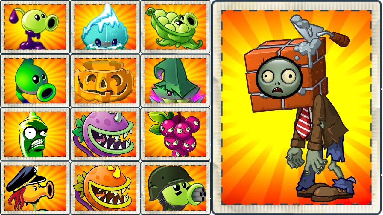 Every Plant PowerUp! vs Brickhead ZOMBIE in NEW Plants vs Zombies 2