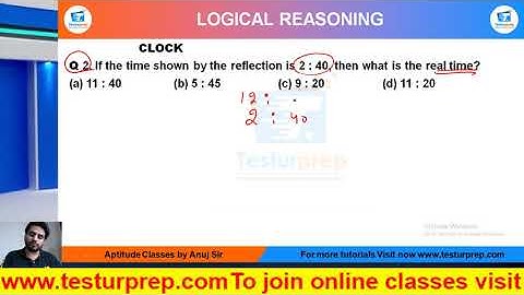 Q2-  If the time shown by the reflection is 2 : 40, then what is the real time?