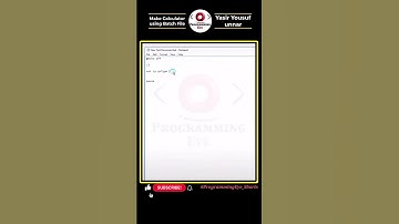 Make Calculator using Batch File | #shorts Programming Eye