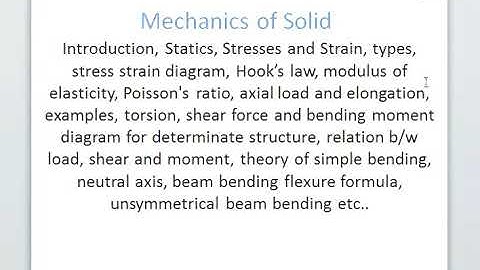 Mechanics of solid Introduction