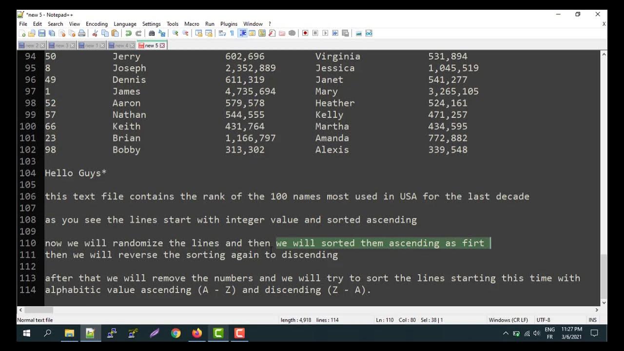 how to Randomize / Sort lines in Notepad++ ترتيب السطور بشكل عشوائي