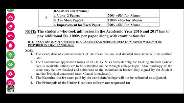TU UG One time Backlogs Fee notification 2016,17,18 Batch 22