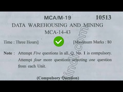 2019 Kuk MCA 4th Sem Dataware Housing & Mining Question Paper