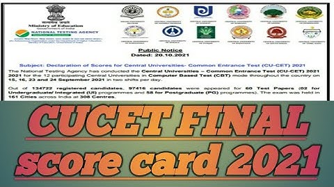 CUCET final score card 2021| CUCET big update|CUCET