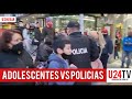 Jóvenes se enfrentaron a la Policía en pleno centro de Ushuaia