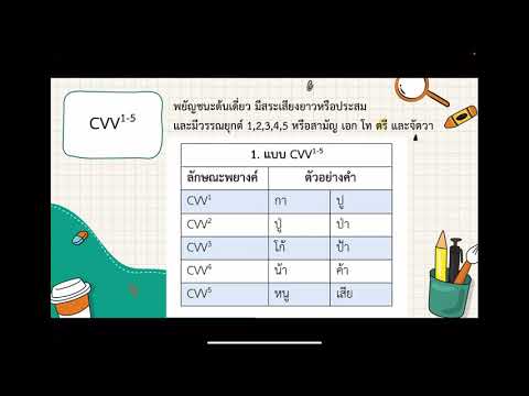ภาษาศาสตร์ภาษาไทย : บทที่ 4.1 โครงสร้างพยางค์