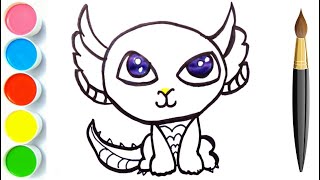 How To Draw A Mythical Kitten Dragon Easy To Draw