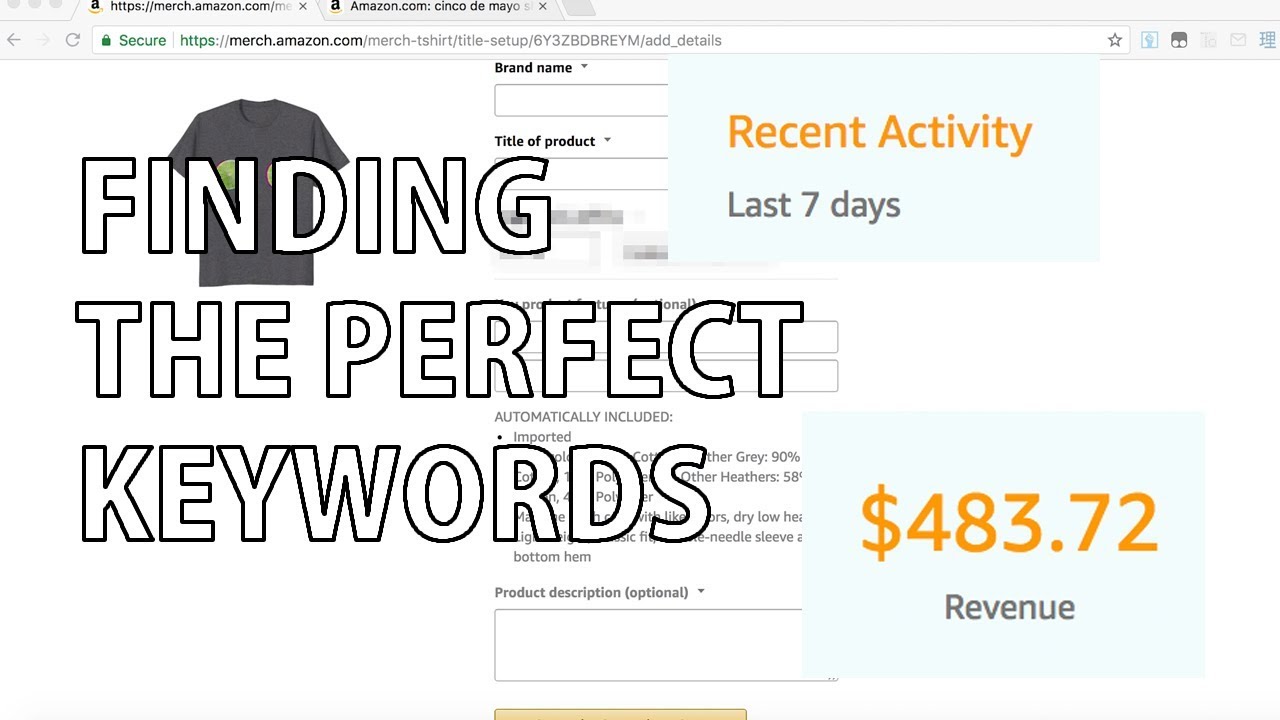 HOW I RESEARCH KEYWORDS FOR AMAZON MERCH SELLING TSHIRTS ONLINE