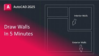 Draw Walls in AutoCAD - 5 Minute Tutorial