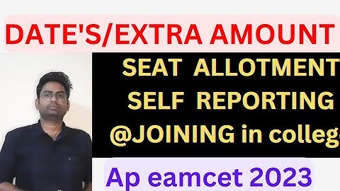 AP EAPCET 2023 |SEAT ALLOTMENT |SELF REPORTING |colleges joining #eamcet2023 #apeamcet2023