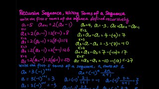 9.1 Part 2: Recursive Sequence; Writing the First Few Terms of A Sequence | Precalculus