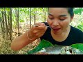 How To Cooking Fish Recipe &amp; Tree Banana Eating With Chili Sauce So Delicious