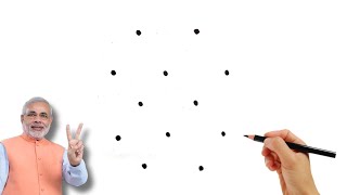 Easy PM Narendra Modi Drawing from Dots // How to Draw PM Narendra Modi // Narendra Modi Drawing screenshot 5