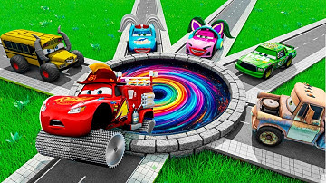 BeamNG Drive Pixar Cars Pit Challenge – Can Lightning McQueen Survive?
