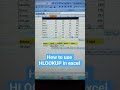 How to use HLOOKUP in excel