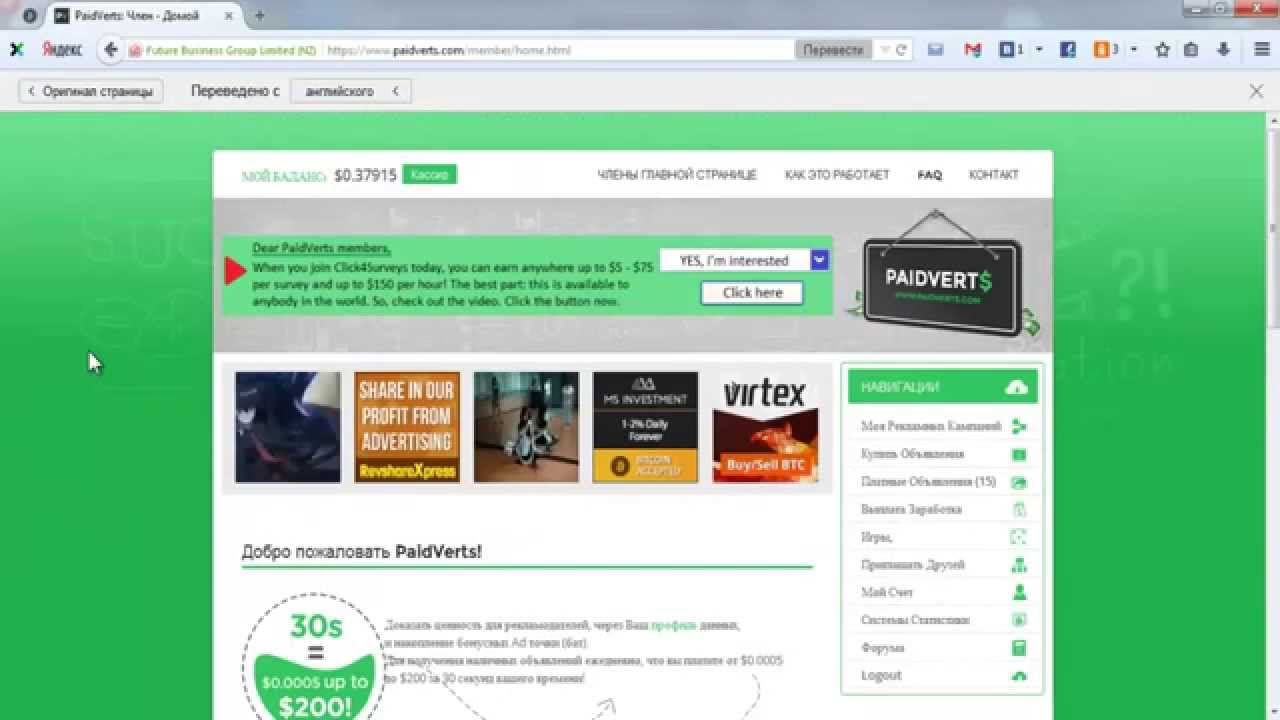 ЛУЧШИЙ ПРОЕКТ 2015 ГОДА Стратегия заработка в PaidVerts