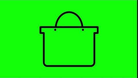 Animated Shopping Bag Icon on Green Screen With Pop-up Sound