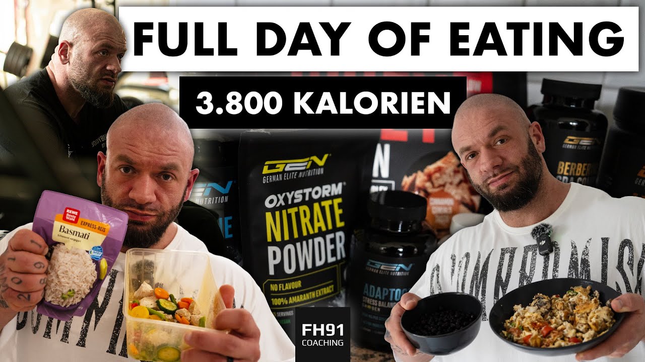 Das esse ich täglich als Bodybuilder (3800 kcal + Trainingssupps) Full Day of Eating mit 3.800kcal 🦾