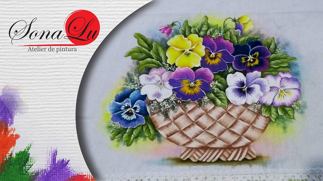 Aula 334 - Cesta de Amor-Perfeito em Pano de Prato - Parte 2