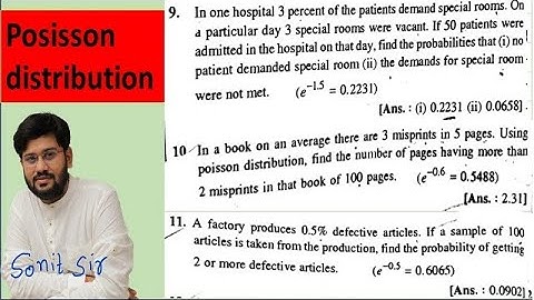 4 | sum no9,10,11 | poisson distribution TY BCom Gujarat university | stat chapter 1 inhindi gu |