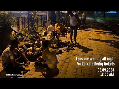 Fans are waiting all night for Kolkata Derby tickets at Mohun Bagan Ground