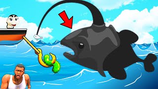 SHINCHAN Trying to Catch MASK FISH in CAT GOES FISHING with CHOP | FISH GAME SHARK