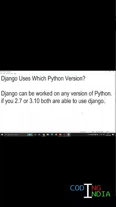 Django uses which python version || python and django version - YouTube