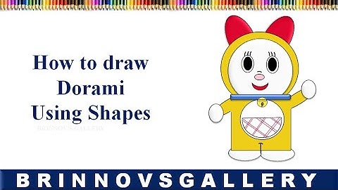 How to draw Dorami step by step  |  Doraemon character Drawing | Drawing With shapes | how to Draw