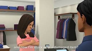 English Conversation (Customer vs Shopkeeper: Torn Dress Return Without Bill )