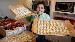 Making a Four Course Dinner with Garden Fresh Produce! Homemade Perogies