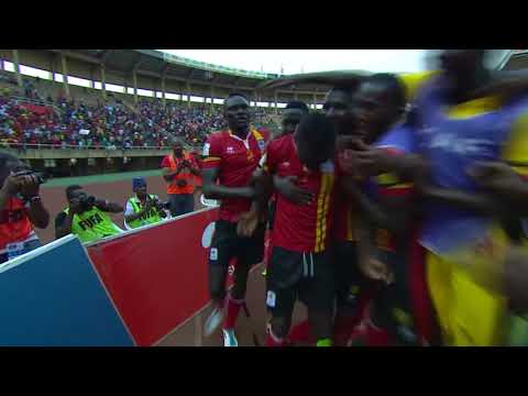 Emma Okwi Sinking The Egyptian Pharaohs At MNS Namboole In The 2018 FIFA World Cup Qualifiers 