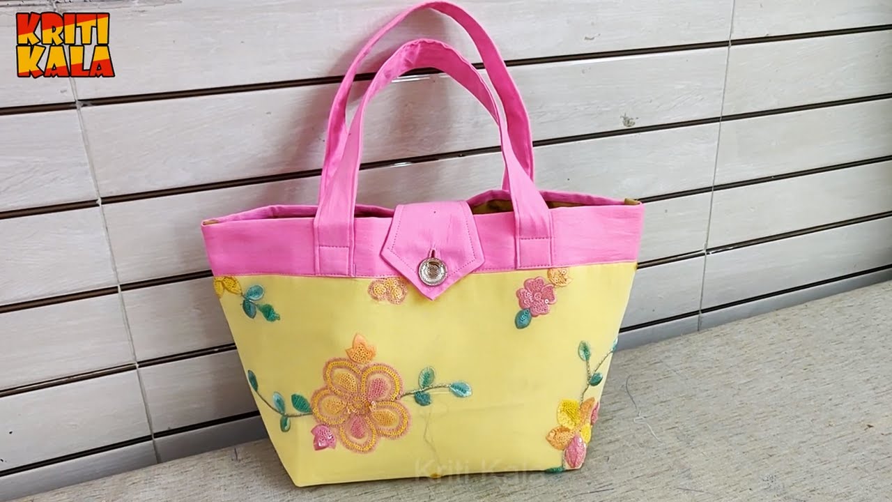 DIY Handbag Cutting And Stitching||Handmade Handbag Making At Home || Cloth Bag Making at Home