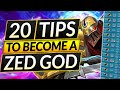 20 best zed tips to rank up fast in season 12  pro combos mechanics builds  lol guide