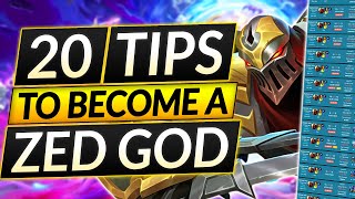 20 BEST ZED Tips to RANK UP FAST in Season 12  PRO Combos, Mechanics, Builds  LoL Guide